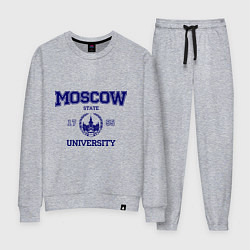 Костюм хлопковый женский MGU Moscow University, цвет: меланж