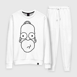 Костюм хлопковый женский Homer Face, цвет: белый