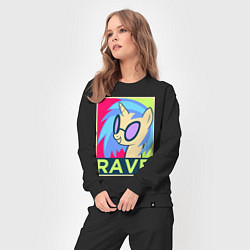 Костюм хлопковый женский DJ Pon-3 RAVE, цвет: черный — фото 2