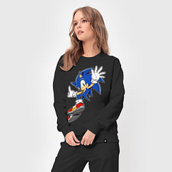 Костюм хлопковый женский Sonic, цвет: черный — фото 2