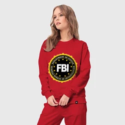 Костюм хлопковый женский FBI Departament, цвет: красный — фото 2