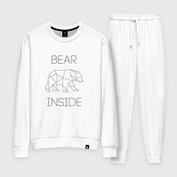 Костюм хлопковый женский Bear Inside, цвет: белый