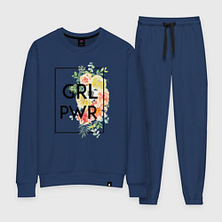Костюм хлопковый женский GRL PWR, цвет: тёмно-синий