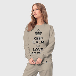 Костюм хлопковый женский Keep Calm & Love Liam Payne, цвет: миндальный — фото 2