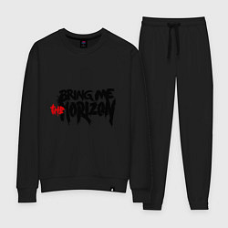 Костюм хлопковый женский Bring me the horizon, цвет: черный