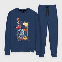 Костюм хлопковый женский Винишко, цвет: тёмно-синий