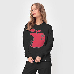 Костюм хлопковый женский Тетрадь Смерти - Рюк и яблоко, цвет: черный — фото 2
