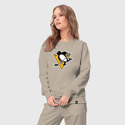 Костюм хлопковый женский Pittsburgh Penguins: Evgeni Malkin, цвет: миндальный — фото 2