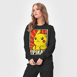 Костюм хлопковый женский Pikachu: Pika Pika, цвет: черный — фото 2