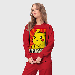 Костюм хлопковый женский Pikachu: Pika Pika, цвет: красный — фото 2