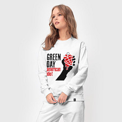 Костюм хлопковый женский Green Day: American idiot, цвет: белый — фото 2