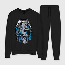 Костюм хлопковый женский Metallica - серый черт, цвет: черный