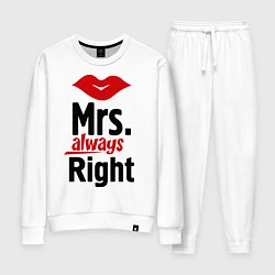 Костюм хлопковый женский Mrs. always right, цвет: белый