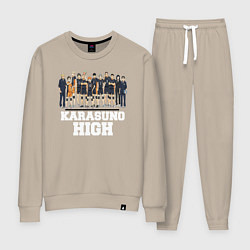 Костюм хлопковый женский Karasuno HIGH, цвет: миндальный