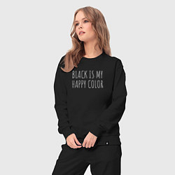 Костюм хлопковый женский BLACK IS MY HAPPY COLOR, цвет: черный — фото 2