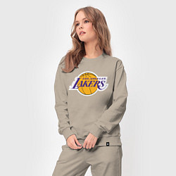 Костюм хлопковый женский LA LAKERS, цвет: миндальный — фото 2