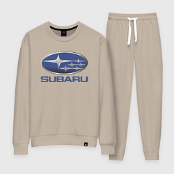 Костюм хлопковый женский SUBARU, цвет: миндальный