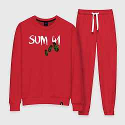 Костюм хлопковый женский Sum 41, цвет: красный