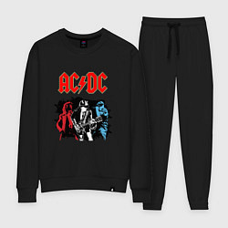 Костюм хлопковый женский ACDC, цвет: черный