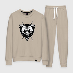 Костюм хлопковый женский Медведь, цвет: миндальный