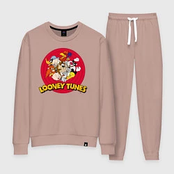 Костюм хлопковый женский Looney Tunes, цвет: пыльно-розовый