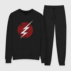 Костюм хлопковый женский The Flash logo, цвет: черный