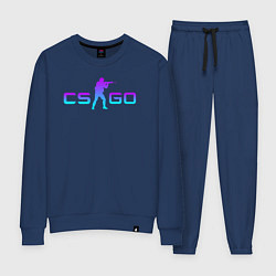 Костюм хлопковый женский CS GO NEON, цвет: тёмно-синий
