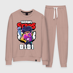 Костюм хлопковый женский BRAWL STARS BIBI, цвет: пыльно-розовый
