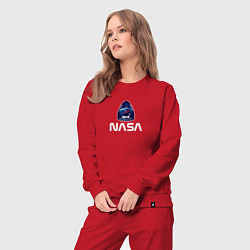 Костюм хлопковый женский Crew Dragon NASA, цвет: красный — фото 2