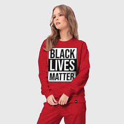 Костюм хлопковый женский BLACK LIVES MATTER, цвет: красный — фото 2