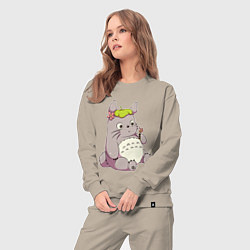 Костюм хлопковый женский Little Totoro, цвет: миндальный — фото 2