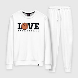 Костюм хлопковый женский Love Basketball, цвет: белый