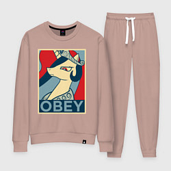 Костюм хлопковый женский Trixie OBEY, цвет: пыльно-розовый