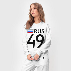 Костюм хлопковый женский RUS 49, цвет: белый — фото 2
