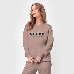 Костюм хлопковый женский Vodka connecting people, цвет: пыльно-розовый — фото 2