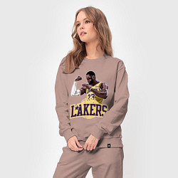Костюм хлопковый женский LeBron - Lakers, цвет: пыльно-розовый — фото 2