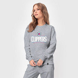 Костюм хлопковый женский Los Angeles Clippers, цвет: меланж — фото 2