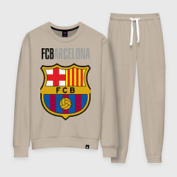Костюм хлопковый женский Barcelona FC, цвет: миндальный