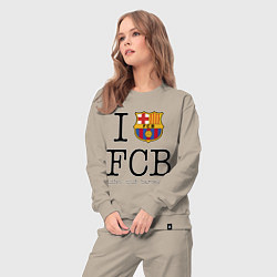 Костюм хлопковый женский Barcelona FC, цвет: миндальный — фото 2