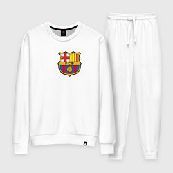 Костюм хлопковый женский Barcelona FC, цвет: белый