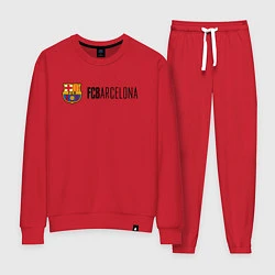 Костюм хлопковый женский Barcelona FC, цвет: красный