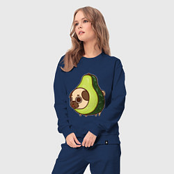 Костюм хлопковый женский Мопс-авокадо, цвет: тёмно-синий — фото 2
