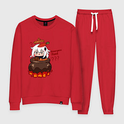 Костюм хлопковый женский Genshin Impact Paimon food, цвет: красный