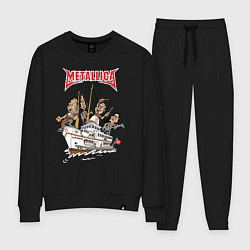 Костюм хлопковый женский Metallica, цвет: черный