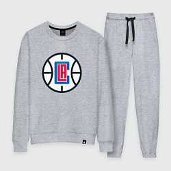 Костюм хлопковый женский Los Angeles Clippers, цвет: меланж