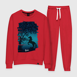 Костюм хлопковый женский Конь, цвет: красный