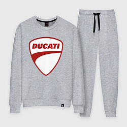 Костюм хлопковый женский Ducati Logo Дукати Лого Z, цвет: меланж