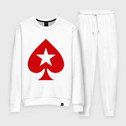 Костюм хлопковый женский Покер Пики Poker Stars, цвет: белый