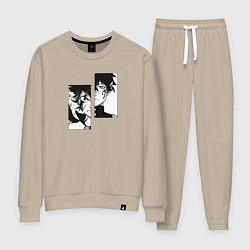 Костюм хлопковый женский Черный клевер, цвет: миндальный