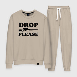 Костюм хлопковый женский Drop Please, цвет: миндальный